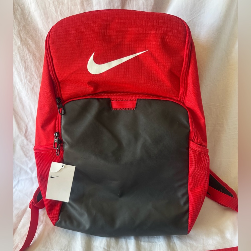 NIKE Brasilia Backpack 9.5 University Red And Black Extra Large New